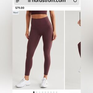 Zella High-Waisted BURGUNDY color Leggings